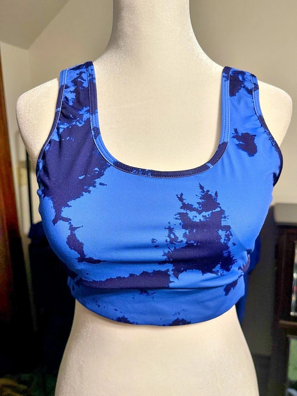 SHEIN Abstract Blue & Black Crop Top Size Medium (6)